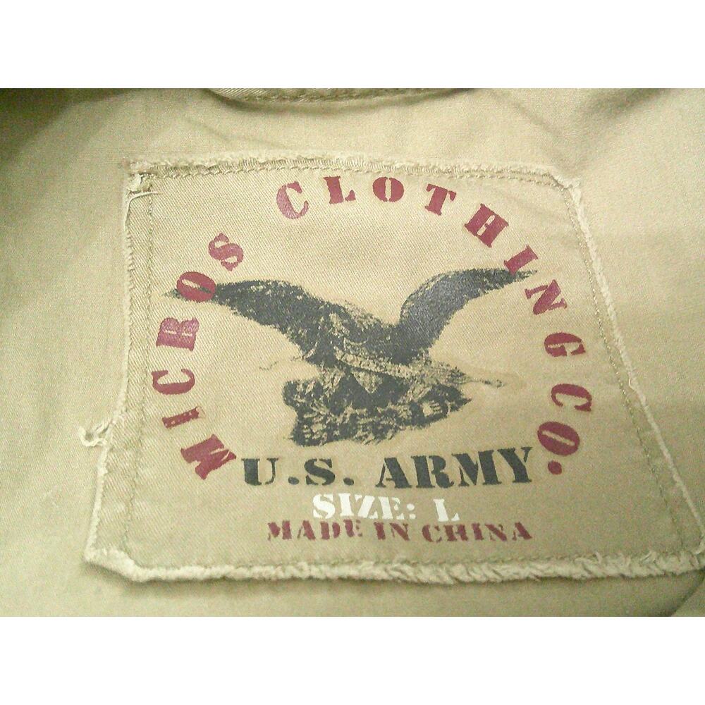Micros Clothing Mens Khaki Military Utility US Army Field Jacket Coat Size Large - Picture 9 of 13